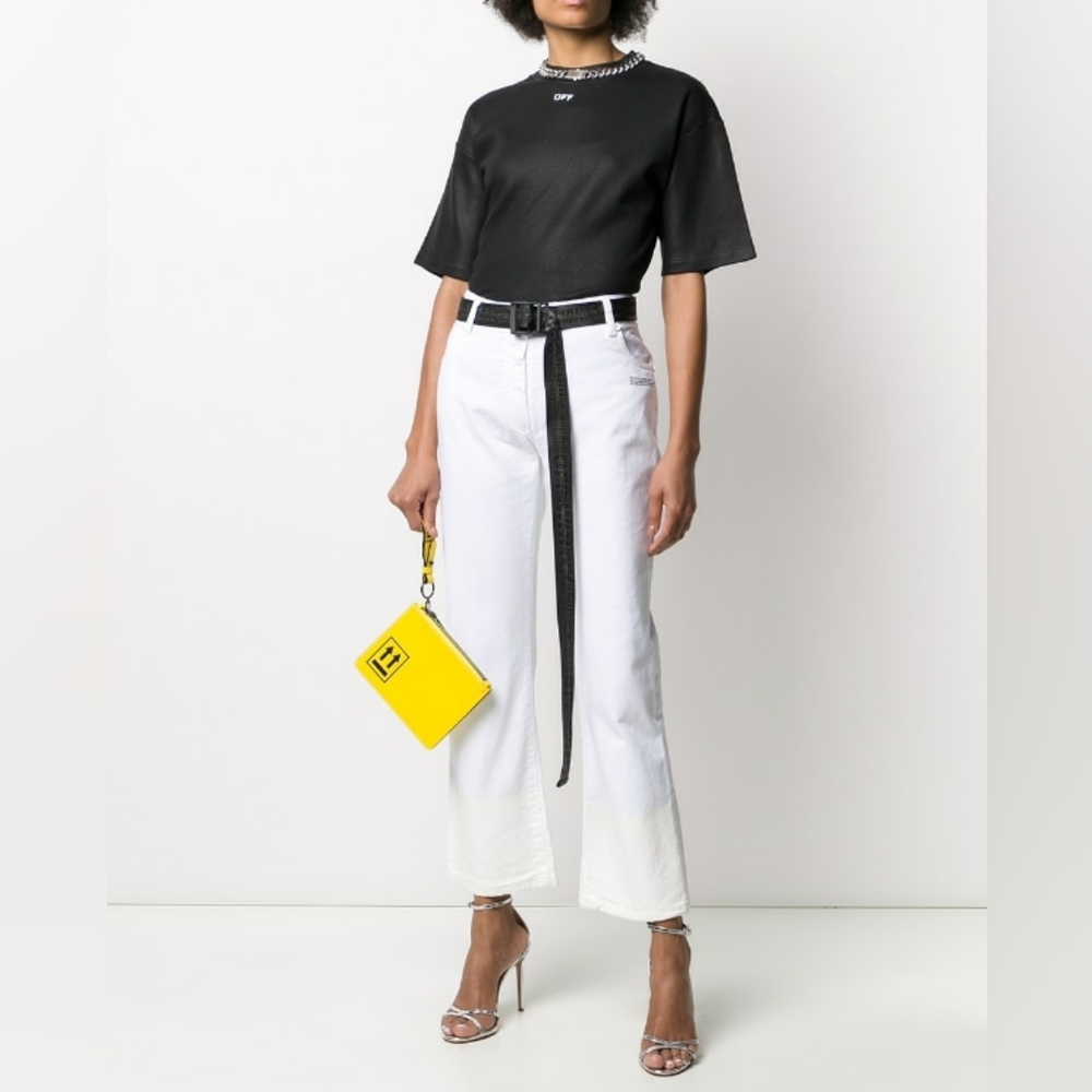 🎈Host Pick🎈Off-White | Contrast Hem Mid-rise Jeans